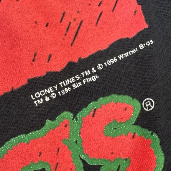 VTG 90s Six Flags Sylvester Looney Tunes Graphic T-Shirt Mens XXL Single Stitch - Picture 5 of 8